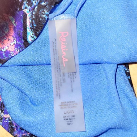 Raisins Blue Pink Teal Diamond Design push up Bikini - Picture 3 of 5